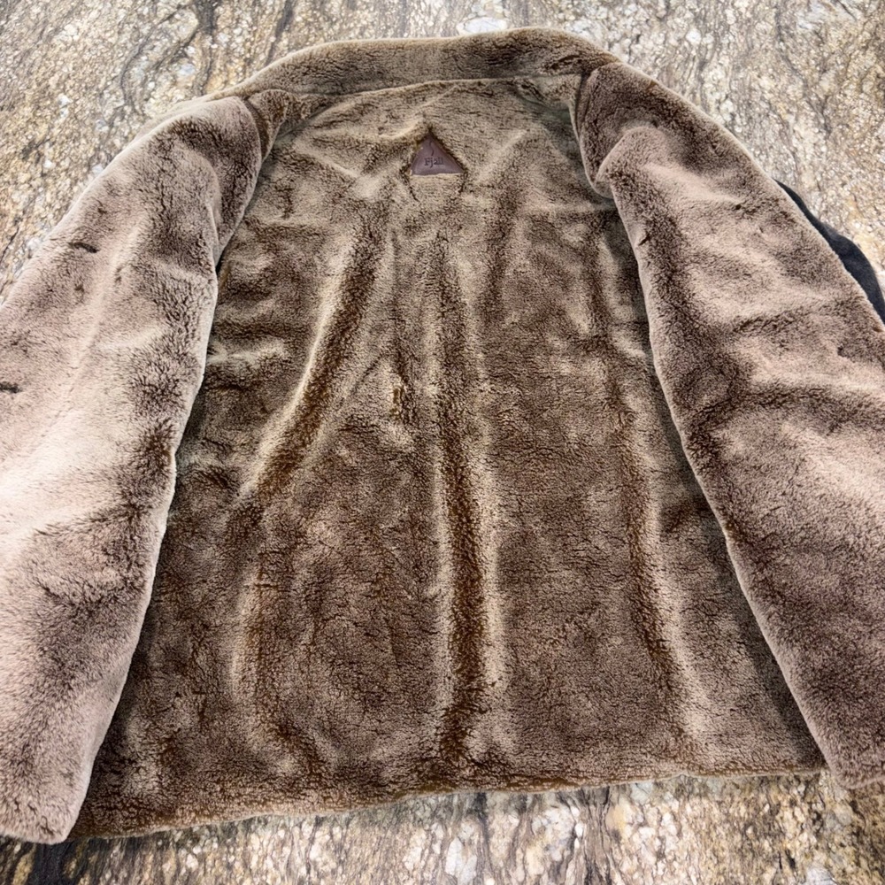 Vintage Toggle Coat Penny Lane Grey Faux Fur Trim Wool Blend Fjall - Picture 10 of 13